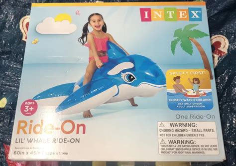 Intex Lil Whale Inflatable Ride On Swimming Pool Toy 1499 Picclick