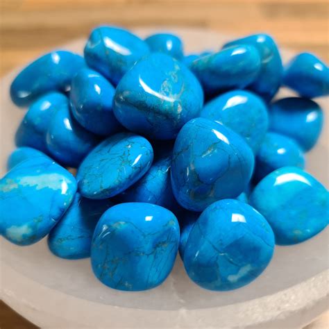 Blue Howlite Crystal Turquenite Tumbled Stone Healing Crystal Pock