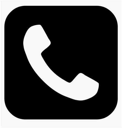 Black Telephone Square Icon Png