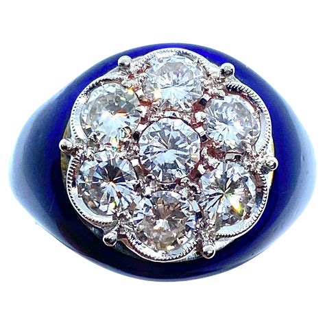 Fine Georgian Blue Enamel Diamond Urn Ring At 1stdibs