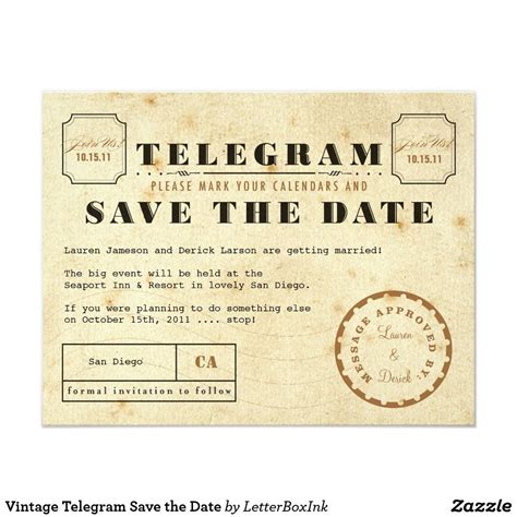 Vintage Telegram Save The Date Vintage Save The Dates
