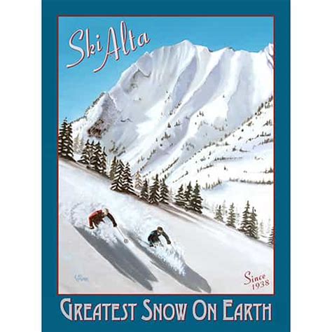 Alta Greatest Snow On Earth Ski Poster