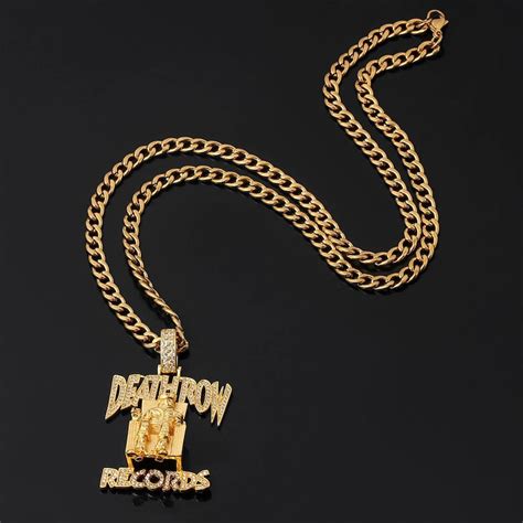 Death Row Records Chain Necklace Hip Hop Pendant 2pac Tupac Etsy