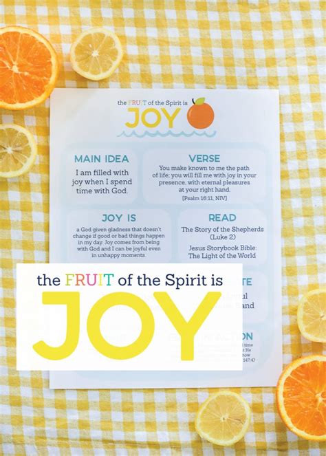 The Fruit Of The Spirit Is Joy Kids Activities By The Littles And Me