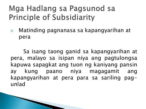 Ang Lipunan At Ang Prinsipyo Ng Subsidiarity