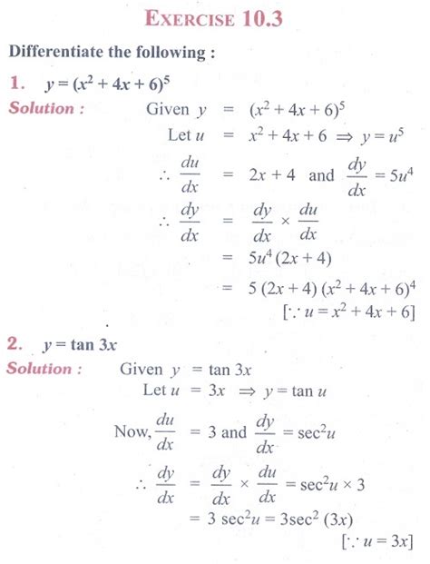 Exercise Examples On Chain Rule Differentiation Rules Problem