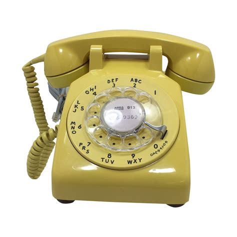 Western Electric Yellow Rotary Dial Phone | Rotary dial phone, Phone png image