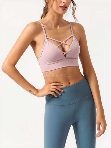 Sport BH Sexy Strappy Push Up Workout BH Tops Milanoo Com