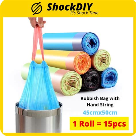 45cm X 50cm Rubbish Bag With String Home Garbage Bags Office Cleaning