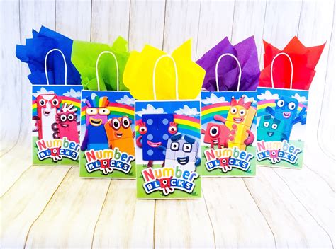 Numberblocks Party Bags 5 Guests Etsy Uk