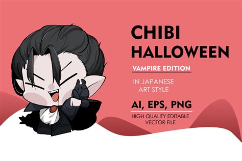 Halloween Vampire Chibi Anime Gráfico Por Vect Studio · Creative Fabrica