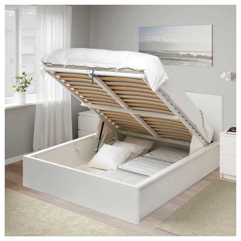 Malm Pull Up Storage Bed White Fulldouble Malm Bed Frame Ikea