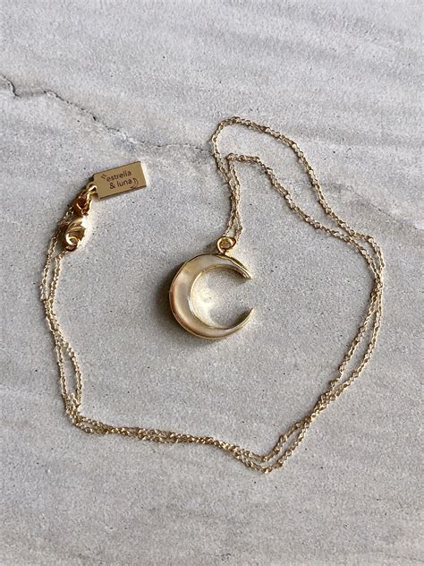 Crescent Moon Necklace Celestial Jewelry K Gold Filled Etsy