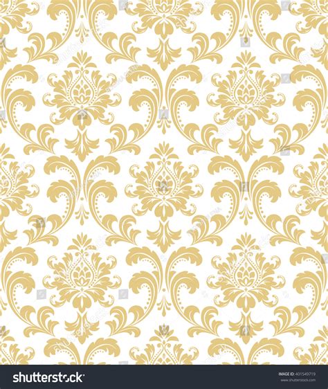 Floral Pattern Wallpaper Baroque Damask Seamless Stock Illustration