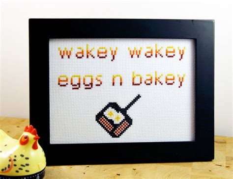Diy Wakey Wakey Eggs N Bakey Pdf Original Cross Stitch Etsy