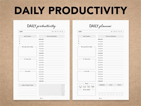 Free Printable Productivity Planner Templates Images