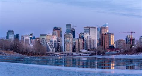 Calgary Skyline In Winter Stock Photo Image Of Freezing 135023872