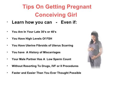 Tips On Getting Pregnant Conceiving Girl