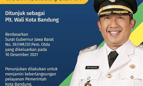 Yana Mulyana Ditunjuk Jadi Plt Wali Kota Bandung
