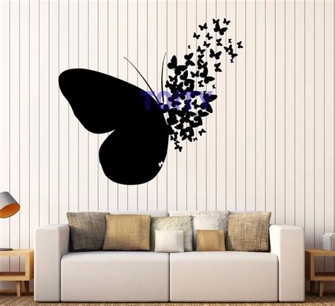 Butterfly Vinyl Wall Decal Flying Butterfly Design Home Art Mural Wall