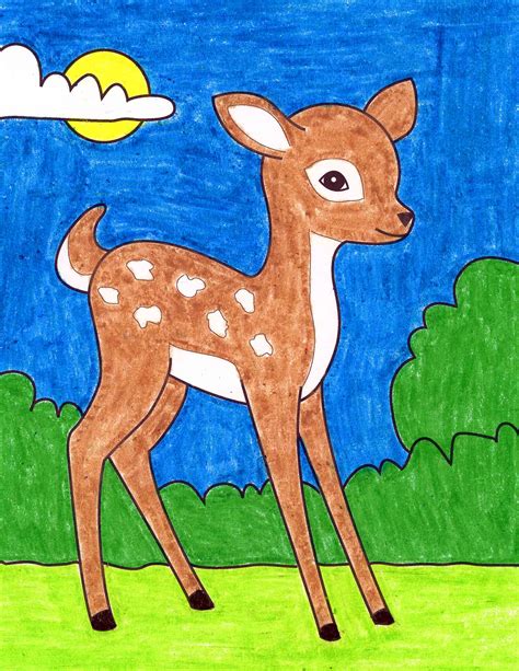 Baby Animal Drawings Easy Cute Baby Deer Drawing Magic Pau