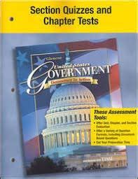 Section Quizzes And Chapter Tests United States Government Democracy In Action Richard C