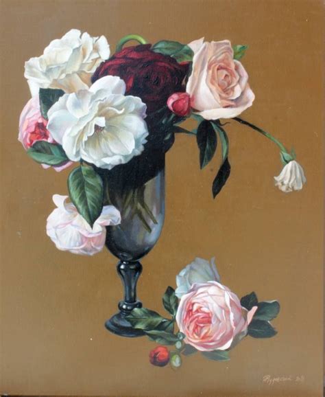 Saatchi Art Artist Lesya Rygorchuk Painting Flower Vase Painting