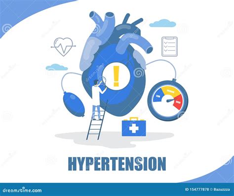 Hypertension Concept Vector Flat Style Design Illustration Stock Vector