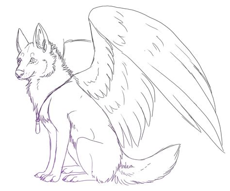 Cute Winged Wolf Coloring Pages Download For Kids 2018 In Wolves Wolf