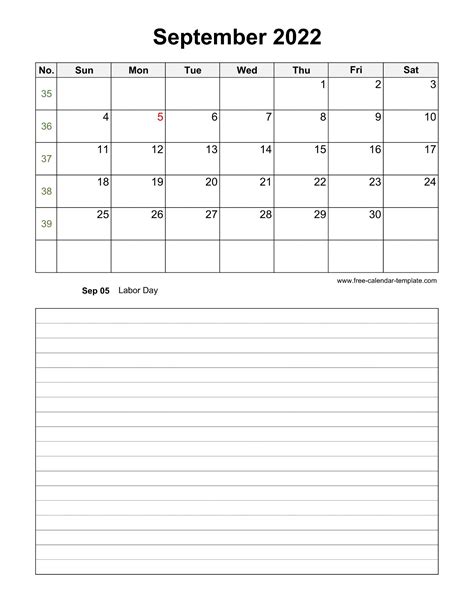 Calendar 2022 September Png