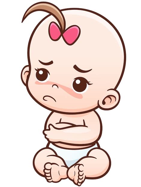 Cartoon Angry Baby Premium Vector