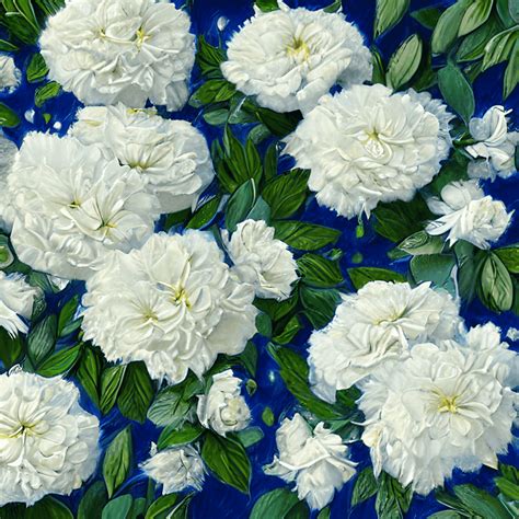 Beautiful Artistic White And Blue Posies Pattern · Creative Fabrica