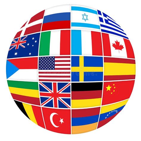 Many Flags Of Different Countries Stock Illustration Illustration Of