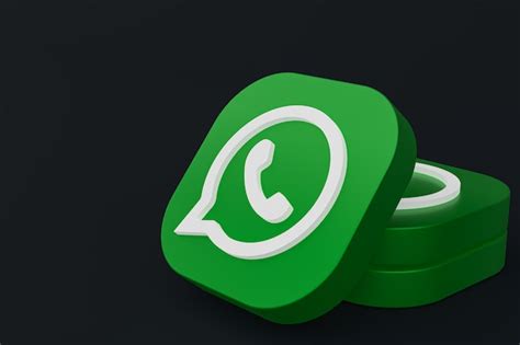 Premium Photo Whatsapp Application Green Logo Icon 3d Render On Black