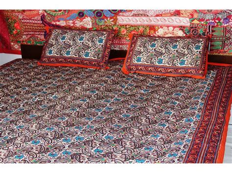 indian hippie boho 100 cotton queen size paisley printed bed etsy