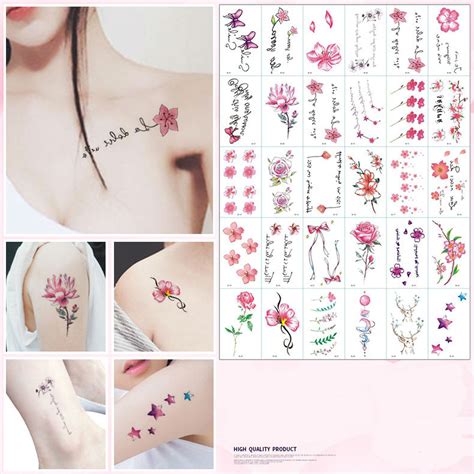 Flower Temporary Tattoos For Women Hand Tattoo Sticker Fashion Body Art