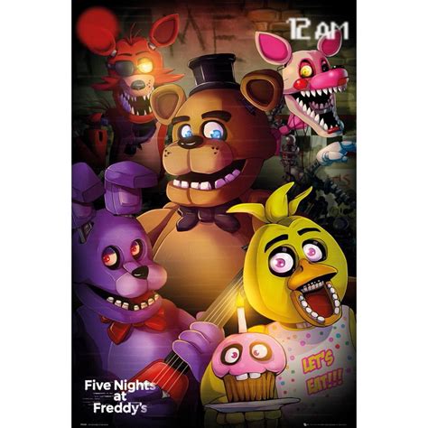 Eleven Five Nights At Freddy - Five Night At- Freddys Group Poster - 24x36 - Walmart.com - Walmart.com