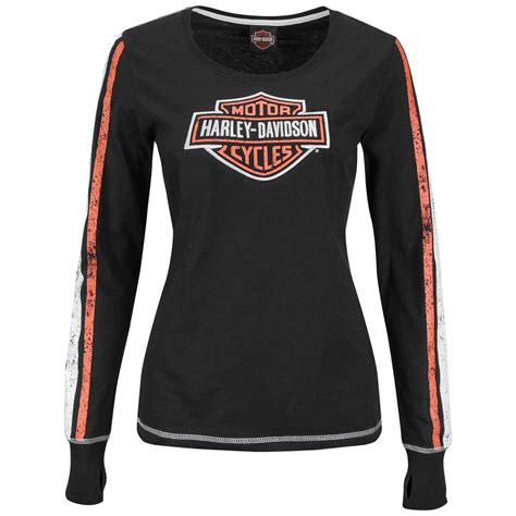 Harley Davidson Womens It Counts Black Long Sleeve T Shirt Hj H C