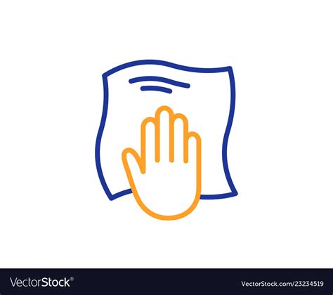 Cleaning Cloth Line Icon Wipe With A Rag Vector Image