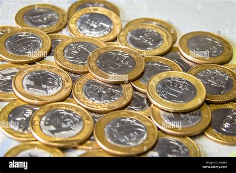 Brazilian Currency One Real Coins Stock Photo Alamy