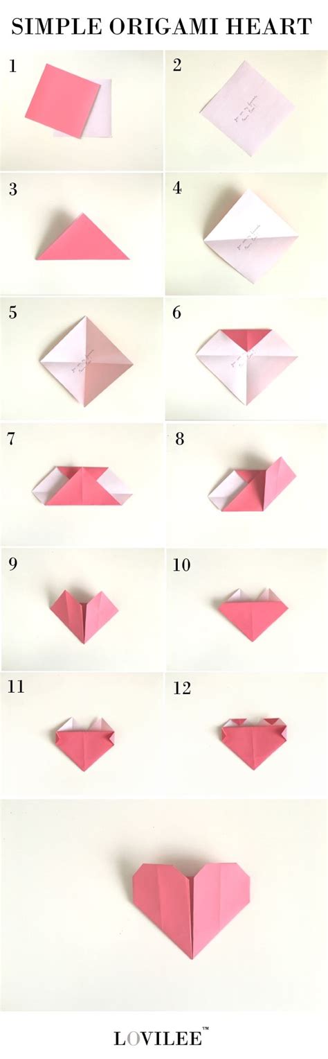 Simple Origami Heart Step By Step Instructions Origami Mobile