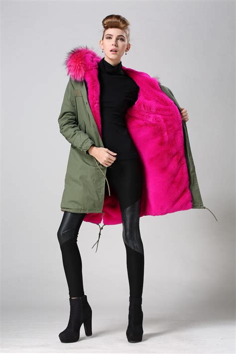 Green Parka Coat With Fur Jacketin