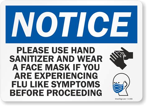 Please Use Hand Sanitizer And Wear Face Mask Notice Sign Sku S 1356