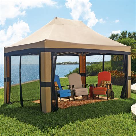 Oversized 10x20 Instant Pop Up Gazebo With Screen Patio Furniture