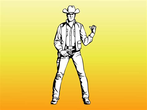 Western Cowboy Portrait Vector Art And Graphics
