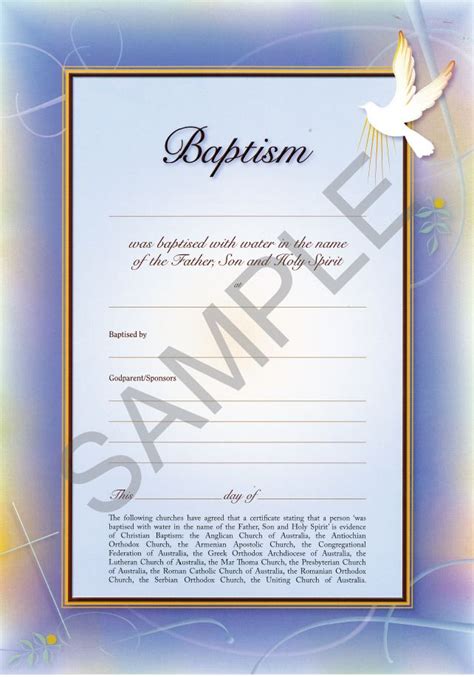 Certificate Baptism 10 Pack Koorong