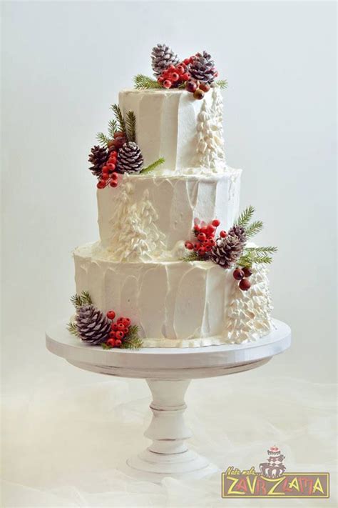 21 Wonderful Christmas Wedding Cakes Designs Cherry Marry