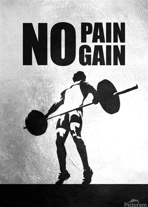 No Pain No Gain Gym Edition Motivational Wall Art Abconcepts