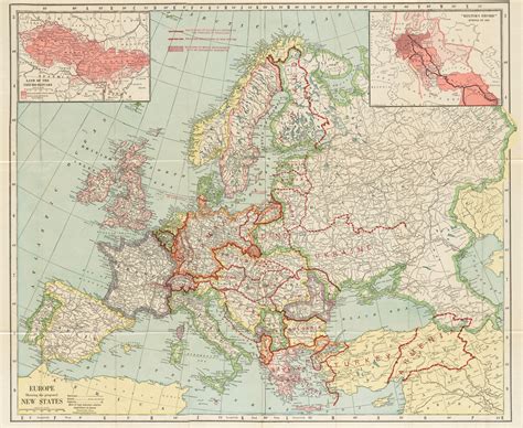A 1919 Map Of New National Boundaries In Europe As Proposed By The