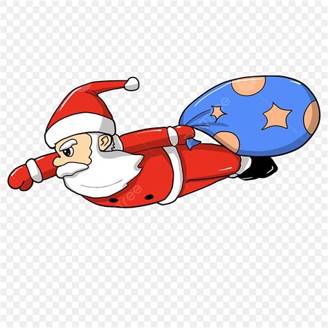 รูปภาพประกอบซานต้าคลอส ซานต้าฟลาย ซานตานักวาดภาพประกอบ การ์ตูนซานต้า เสื้อผ้าสีแดง ถุงสีน้ำเงิน
